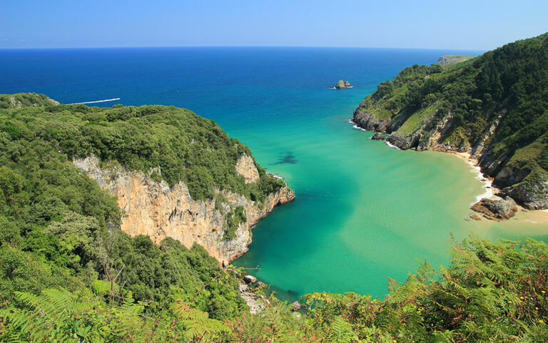 Eine Bucht vom Aussichtspunkt Tina Minor aus gesehen, im Tal San Vicente © LFRabanedo / Shutterstock.com