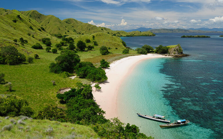 Weißer Sandstrand im Komodo Nationalpark © Rafal Cichawa  / Shutterstock.com