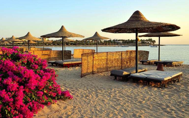 Strandliegen eines Luxushotels in Marsa Alam © maudanros / shutterstock.com