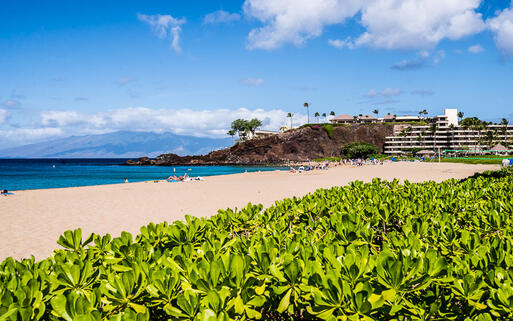 Der Kaanapali Beach ist ein berühmter Strand in West Maui, Hawaii, USA © Sanchai Kumar / Shutterstock.com